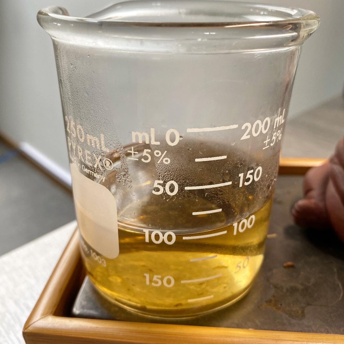 Liquor in the beaker