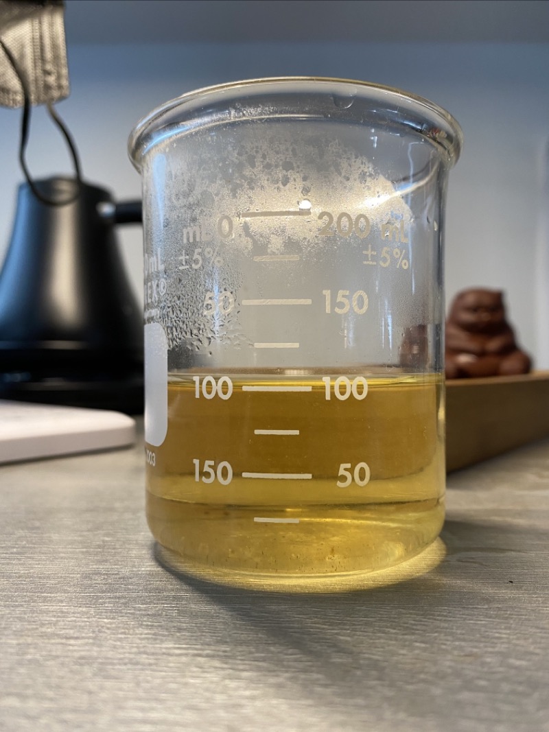 bright yellow tea liquor